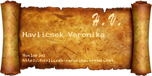 Havlicsek Veronika névjegykártya